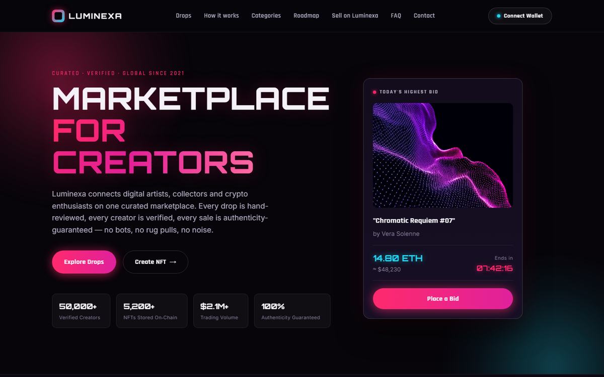 Скриншот сайта «Luminexa»