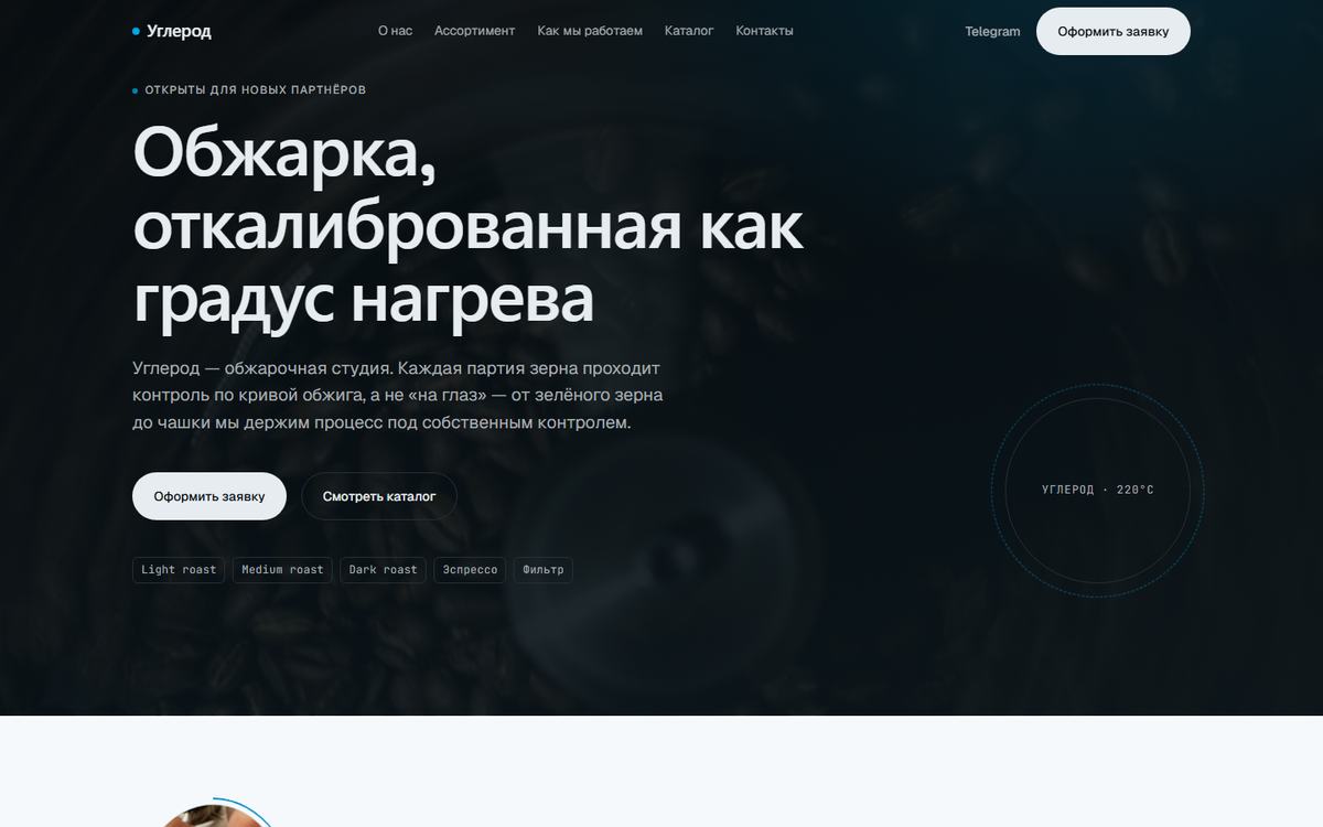 Скриншот сайта «Углерод»